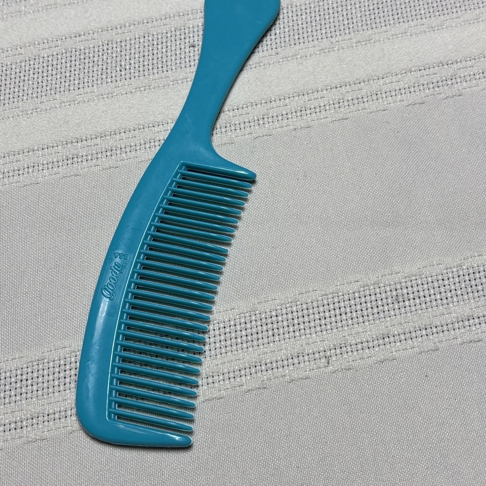 Vintage Goody Comb Hair Detangler Teal Unbreakable 6.5" Made In USA